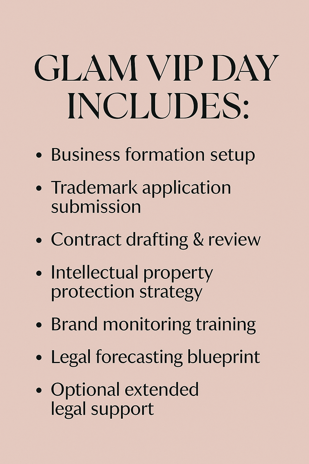 GLAM VIP DAY: Make Your Brand Legally Untouchable — in Just One Day